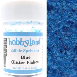 Hobbyland Edible Glittery Flakes (Blue Glitter Flakes, 1/4 oz)