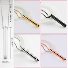 XINYUICEAN Collar de Respiración Consciente para Aliviar el Estrés, 4 Piezas Collar de Aliento, Collar de Ansiedad Collar Antitabaco Herramienta de Respiración Collar de Acero para Aliviar el Estrés