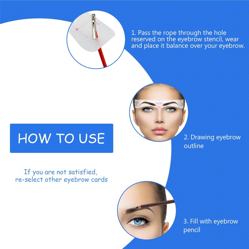 TEUVO Eyebrow Stencils Kit, 12 Styles of Templates and 1