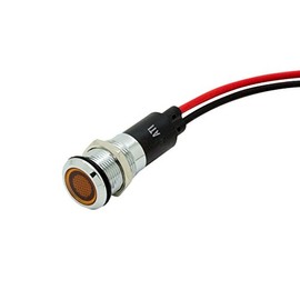 Alpinetech PL12M 12mm 1/2" 24V AC/DC LED Metal Signal Indicator Pilot Dash Light (Yellow)