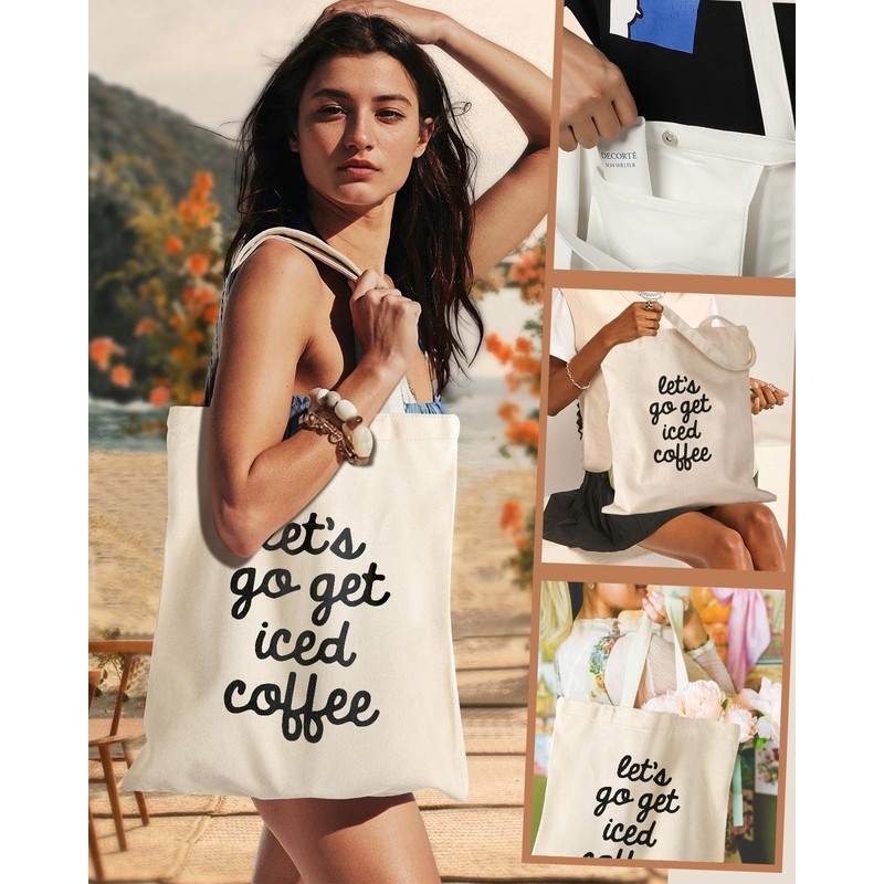 Miss Adola Aesthetic Cottonseed Coffee Tote Bag for Women -