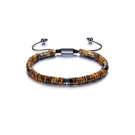 Jovivi Mens Crystal Bead Bracelet Tigers Eye Stone Anxiety Protection Healing Bracelets Adjustable Spiritual Gifts for Women Men Him Boyfriend Husband Birthday Christmas Father's Day