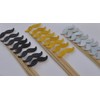 24 Mustaches Black Gold Silver Mustache on a Stick Photo