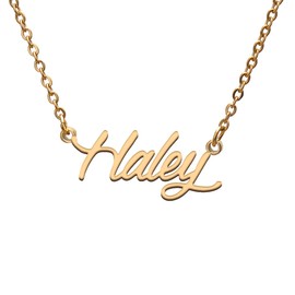 Haley Name Tag Necklaces for Her His Friends Familys Relationship Memory Jewelry Gift