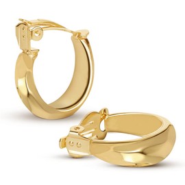 LILIE&WHITE Gold Clip on Hoop Earrings For Women Fashion Clip on Earrings For Women Chunky Hoop Earrings No Piercing Fake Earrings Costume Jewelry