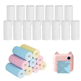 24 Rolls Thermal Paper for Children's Camera, 15 Rolls White, 9 Rolls Colourful Printing Paper, Thermal Paper, 57 x 25 mm Thermal Printer Paper, Receipt Rolls, Cash Rolls for Journal, Photo Texts,