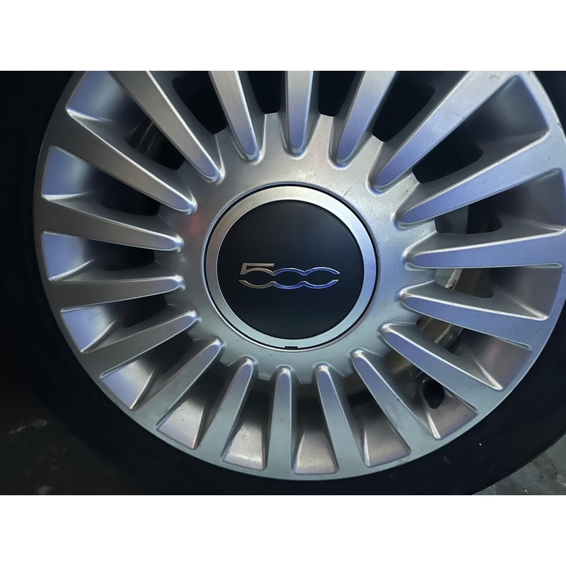 Fiat 500 Black/Chrome Wheel Centre Hub Cap, Includes Securing Clip