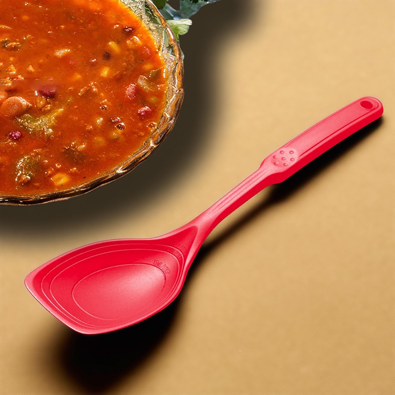 Large Silicone Cooking Spoon, Non-Stick Solid Spoon set with Deep
