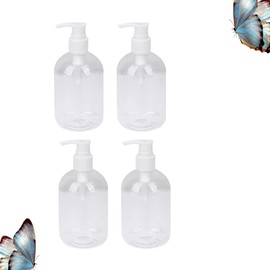STOBAZA 4pcs Refillable Shampoo Bottles White Pump Head Portable Lotion Containers for Home Travel and Bathroom Use for Shampoo Conditioner