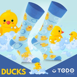 TODO Colours Funny Socks with Motif - Multicoloured, Colourful, Crazy for the Joy of Life, Bath ducks
