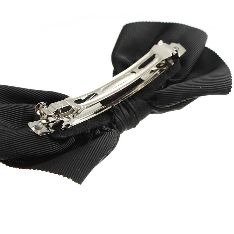 Vingtaine H-556A-BK Grosgrain Ribbon Barrette Hair Accessory Head Dress Black