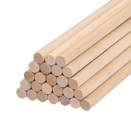 Lugailly Wood Dowel Rods Wooden Dowels for Crafting 3/8 x 12 Inch, 25 PCS Macrame Wood Rods Round Wooden Sticks for Crafts, Unfinished Pine Hardwood Sticks for Crafts and DIYers, Wands, Flags