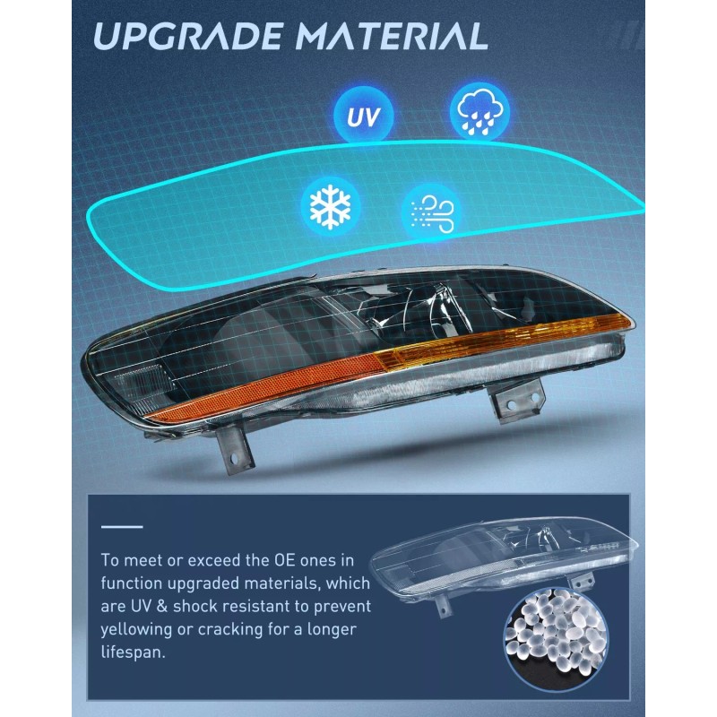 Nilight Headlight Assembly Compatible with 1998 1999 2000 2001 2002