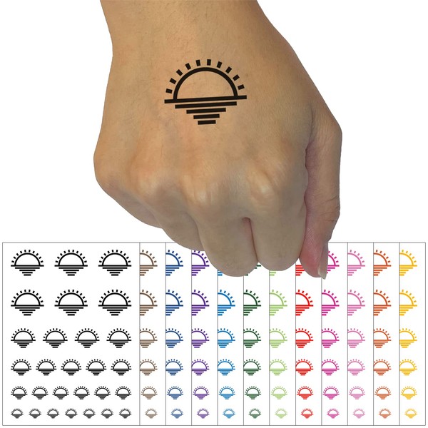 Sunset Over Water Temporary Tattoo Water Resistant Fake Body Art