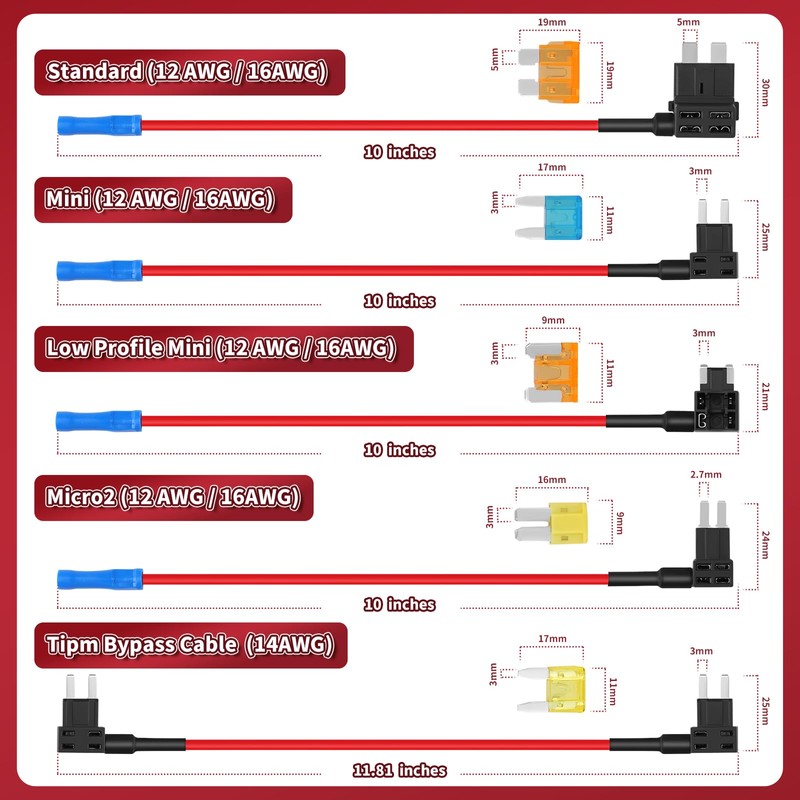 3 Pcs Tipm Fuel Pump Relay Bypass Kit 11.8 Inch