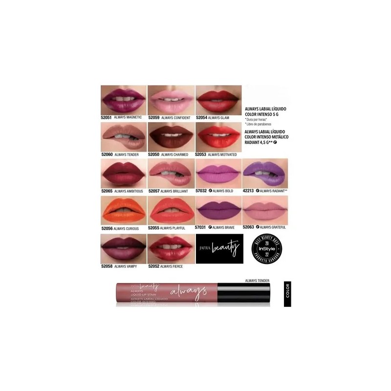 Jafra Labial Liquido Always Larga Duracion Elige Tu Favorito