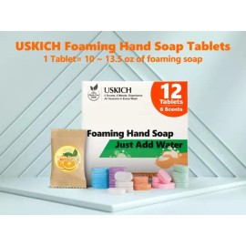 USKICH 발포 핸드 비누 정제 리필 12팩 제품 및 청소 용품 디스펜서와 함께 사용할 수 있는 다양한 향기 12 [1 Count (Pack of 48)] USKICH Foaming Hand Soap Tablets Refill 12-Pack Compatible with Dispenser and Cleaning Supplies, Various Scents 12 [1 Count (Pack of 48)]