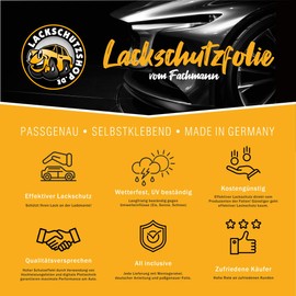 Lackschutzshop - Fit Paint Protection Film Compatible with Boot Sill Protection for Fiat 500 to 21 (Car Film and Protective Film) Transparent 150µm Including Squeegee