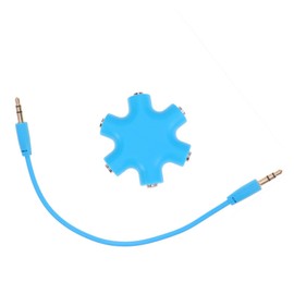 KICHOUSE 5-Way Headphone Splitter Adapter 6 Port Female Audio Connector for Phone Music Player Share Random Color