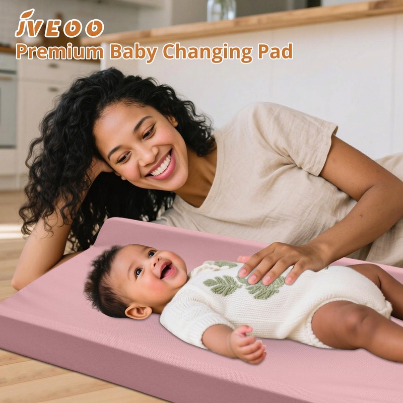 JVEOO Vegan Leather Baby Changing Pad, Waterproof & Wipeable Soft