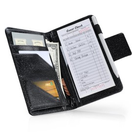 CoBak Premium Server Book - 5.12" x 7.91" Waiter Wallet Organizer in Genuine Leather, with 8 Pockets, Magnetic Pocket, Zipper Pouch, Pen Hook & Magnetic Closure.Fits Apron Pocket.