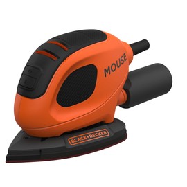Black+Decker Dreieckschleifer Mouse (55 Watt, Schleifplatte 133 x 95 mm, Schleifen/Polieren, Klettfix-System, inkl. Schleifpapiere + Fingerschleifpapier, Staubsaugeradapter, Tasche) BEW230BCA