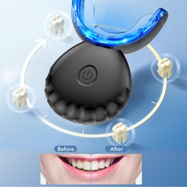 Teeth Whitening Light,10X More Powerful Blue Led Light Connected with USB, Non-Battery Teeth Whitening LED Light in Home Use (Black)