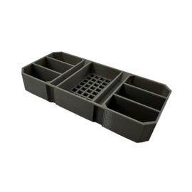 GarageInOrder 3d Printed Impact bit holder insert for Milwaukee PACKOUT Low Profile Organizers (Nest - 8) - Insert Only (Industrial Gray)