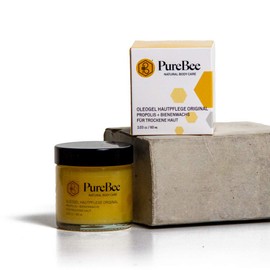 PureBee Oleogel Skin Care Original with Beeswax and Propolis, Natural Face Care for Dry Skin, Fragrance-Free, Handmade in Baden-Württemberg, 60 ml