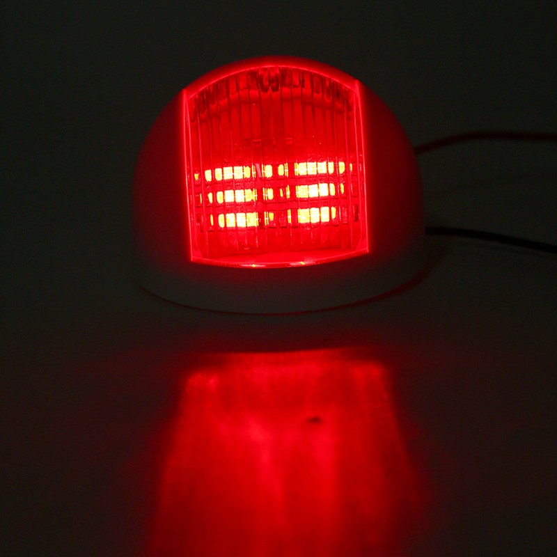 Pair of Rounded Waterproof Sidelight Signal Lamp Red + Green