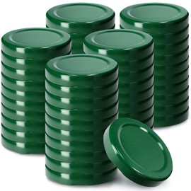 KADAX Screw Cap fi53 mm, Twist Off Metal Lid Set, Fits 115ml Jars, Replacement Lids with 4 Locking Teeth, Lids for Bottles and Mason Jars (50 Pieces, Green)