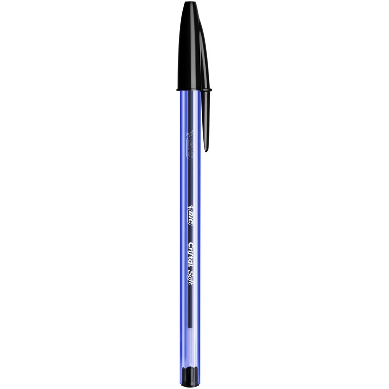 BIC Penne Nere a Sfera, Cristal Soft, Punta Media (1.2