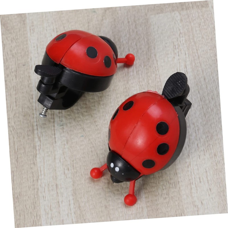 OHPHCALL 2pcs Bike Ladybug Bells Handlebar Ring Horn Bike Horn
