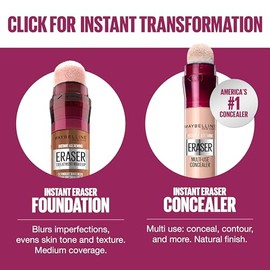Maybelline New York Instant Age Rewind Eraser Tratamiento de maquillaje, 0.68 onzas líquidas, Buff Beige 130, .68 oz (20.11 ml)