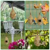 NOVWANG 4 Pcs Hand Woven Hummingbird Houses for Outside