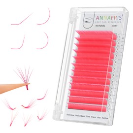 ANNAFRIS Eyelash Extensions, Colourful Easy Fan Lashes, Pink 0.07 C, 8-15 mm Mix Coloured Self Fanning Eyelash Extension, Russian Volume Eyelashes, Easy Fan Eyelashes (Pink 0.07-C Mix)