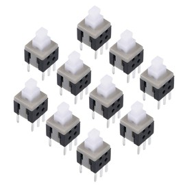 sourcing map 5.8x5.8x10mm PCB DIP Mounting Tact Tactile Push Button Switch Latching 6 Pin 10PCS