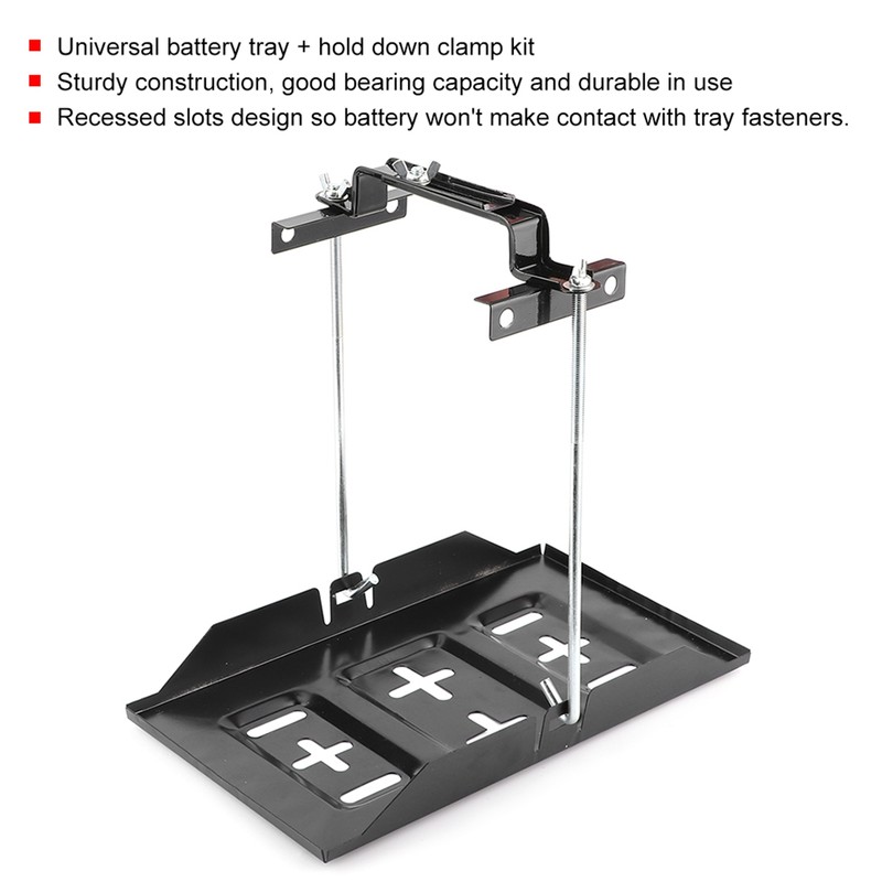 Storage Battery Holder Tray Mount Hold Down Clamp Bracket Kit