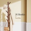 Pipishell Sturdy Wooden Coat Tree with 8 Hooks, 3 Adjustable