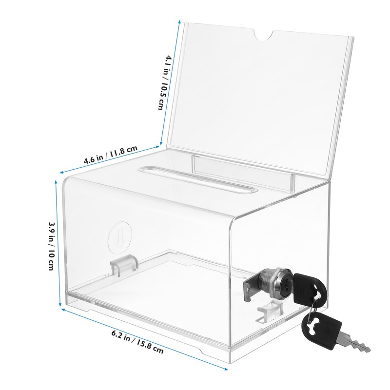 EXCEART Acrylic Box, Ballot Box, Business Card Box, Donation Box