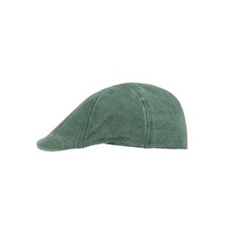 Scippis Chilla Cap - Flat Cap Made of 100% Cotton in Distressed Look | Lightweight & Breathable Flat Cap with Stretch Sweatband | Unisex & Versatile, olive, L-XL