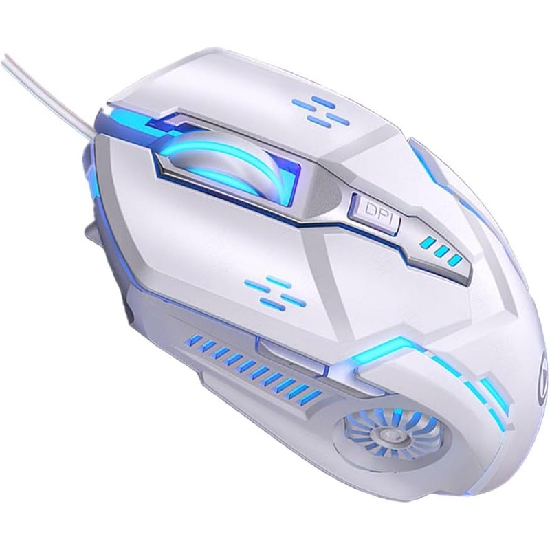 Guibell Mouse Gaming con Cable 3200 dpi,Luces LED 7 Modos,Negro
