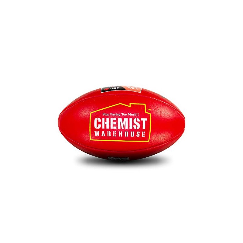 Sherrin AFLW Replica Training Leather Football, Red, Size 4