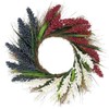 4th of July Independence Day Wreath White Red Blue Rice