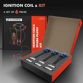 A-Premium 3x (Blue) Ignition Coil Pack and 6x Iridium Spark Plugs Compatible with Toyota Tacoma 1995-2004, Tundra 2000-2004, 4Runner 1996-2002, V6 3.4L