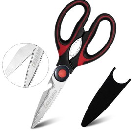 CHANSHIN Heavy Duty Kitchen Scissors,Sharp Scissors for Kitchen Shears Scissors with Cover Cooking Scissors Multi-Purpose Kitchen Shears for Chicken, Fish, Poultry, Meat, Vegetable, BBQ, Flower, Nut