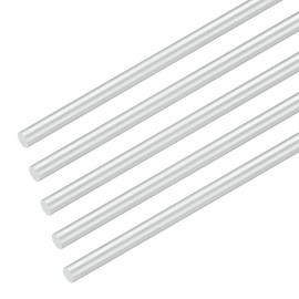M METERXITY 5 Pack Round Aluminum Rods, 6mm (1/4") Diameter, 200mm (8") Length, 6061 Aluminum Round Rods, Metal Sticks for DIY Craft Making, Industrial, Construction, Modeling