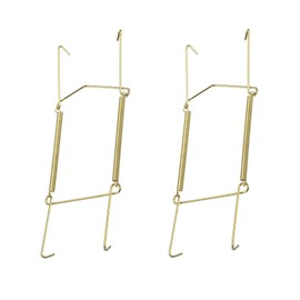 Invisible Plate Hangers for Wall | Decorative Dish Display Holders Hanging Wires Spring Hook Holder with Tip Protectors Fit to Hang on Wall (Brass)