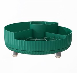 Lazy Susan Turntable Organizer for Cabinet, Makeup Perfume Organizer, Plastic Rotating Turntray Container Bins, Round Spinning Organization for Pantry, Fridge, Countertop, Vanity, Condiments(Green)