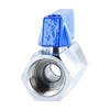 1/2 Inch Mini Ball Valve, Shut-off Valve, Brass, Chrome-Plated, Blue